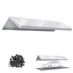 YardGrow 12x20ft Carport Canopy Replacement Cover Garage Tent Tarp Waterproof & UV Protected with Bungees, Frame Not Included (Silver) YardGrow 12x20ft Carport Canopy Replacement Cover Garage Tent Tarp Waterproof & UV Protected with Bungees, Frame Not Included (Silver)