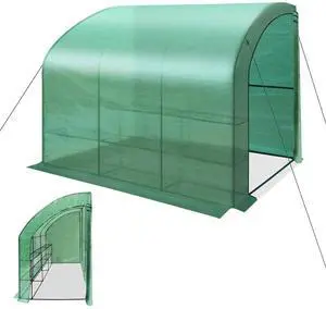 YardGrow Outdoor 10x5x7'H Lean to Walk-in Wall Greenhouse Portable Waterproof Hot House w 3 Tiers/6 Shelves Gardening (Green, 1 Door) YardGrow Outdoor 10x5x7'H Lean to Walk-in Wall Greenhouse Portable Waterproof Hot House w 3 Tiers/6 Shelves Gardening (Green, 1 Door)
