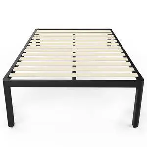 MAF 18 Inch King Platform Bed Frame with Wooden Slats and Round Corner Legs | 3500 Lbs Heavy Duty Metal Support, Anti-Collision, Under-bed Storage, No Box Spring Needed, Easy Assembly, No side legs MAF 18 Inch King Platform Bed Frame with Wooden Slats and Round Corner Legs | 3500 Lbs Heavy Duty Metal Support, Anti-Collision, Under-bed Storage, No Box Spring Needed, Easy Assembly, No side legs