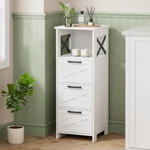 Homhedy Bathroom Storage Cabinet, Narrow Floor Cabinet with Drawers | Bathroom Organizers and Storage, Slim Storage Cabinet for Living Room, Bathroom, Entryway, 11.8''D x 11.8''W x 31.5''H, White Homhedy Bathroom Storage Cabinet, Narrow Floor Cabinet with Drawers | Bathroom Organizers and Storage, Slim Storage Cabinet for Living Room, Bathroom, Entryway, 11.8''D x 11.8''W x 31.5''H, White