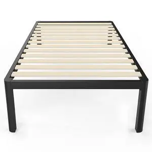 MAF 18 Inch Twin Platform Bed Frame with Wooden Slats and Round Corner Legs | 3500 Lbs Heavy Duty Metal Support, Anti-Collision, Under-bed Storage, No Box Spring Needed, Easy Assembly, No side legs MAF 18 Inch Twin Platform Bed Frame with Wooden Slats and Round Corner Legs | 3500 Lbs Heavy Duty Metal Support, Anti-Collision, Under-bed Storage, No Box Spring Needed, Easy Assembly, No side legs