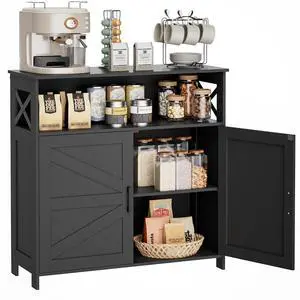 Homhedy Small Coffee Bar Cabinet, Buffet Cabinet with Adjustable Shelf | Coffee Cabinet with Storage Farmhouse Sideboard Storage Cabinet for Small Spaces, 11.8" D x 31.5" W x 31.5" H, Black Homhedy Small Coffee Bar Cabinet, Buffet Cabinet with Adjustable Shelf | Coffee Cabinet with Storage Farmhouse Sideboard Storage Cabinet for Small Spaces, 11.8" D x 31.5" W x 31.5" H, Black