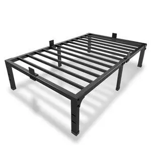 MAF 14 Inch Metal Platform Twin Bed Frames with Steel Slats Support Black | 4 Mattress Baffles, Heavy Duty, No Box Spring Needed, Noise Free, Non-Slip, Easy Assembly, Storage Space, Headboard Holes MAF 14 Inch Metal Platform Twin Bed Frames with Steel Slats Support Black | 4 Mattress Baffles, Heavy Duty, No Box Spring Needed, Noise Free, Non-Slip, Easy Assembly, Storage Space, Headboard Holes