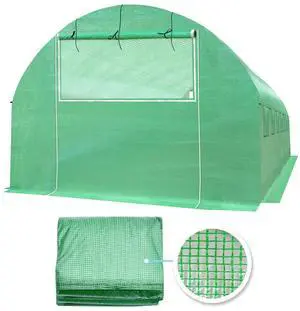 YardGrow Greenhouse Replacement Cover Larger Walk in Outdoor Plant Gardening Greenhouse, 2-Doors with 2 Mesh Windows, Cover ONLY, Frame Does NOT Included (25x10x6.6 FT) YardGrow Greenhouse Replacement Cover Larger Walk in Outdoor Plant Gardening Greenhouse, 2-Doors with 2 Mesh Windows, Cover ONLY, Frame Does NOT Included (25x10x6.6 FT)