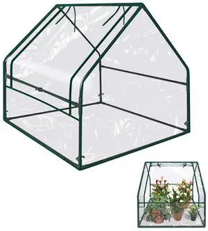 Yardgrow Portable Mini Greenhouse Gardening Flower House Plants Yard Hot Herb (PVC Cover) (3'X3'X3' H) Yardgrow Portable Mini Greenhouse Gardening Flower House Plants Yard Hot Herb (PVC Cover) (3'X3'X3' H)
