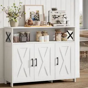 Homhedy Farmhouse Coffee Bar Cabinet, Kitchen Storage Cabinet, White | Buffet Cabinet with Storage, Sideboard Cabinet with Adjustable Shelves for Dining Room, Kitchen, Living Room, Entryway Homhedy Farmhouse Coffee Bar Cabinet, Kitchen Storage Cabinet, White | Buffet Cabinet with Storage, Sideboard Cabinet with Adjustable Shelves for Dining Room, Kitchen, Living Room, Entryway