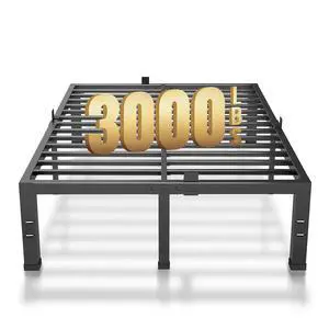 MAF Queen Bed Frame 14 Inch Metal Platform Black with Mattress Slip Stopper | Heavy Duty Steel Slat Support, No Box Spring Needed, Easy Assembly, Storage Space, Noise Free, Headboard Holes MAF Queen Bed Frame 14 Inch Metal Platform Black with Mattress Slip Stopper | Heavy Duty Steel Slat Support, No Box Spring Needed, Easy Assembly, Storage Space, Noise Free, Headboard Holes