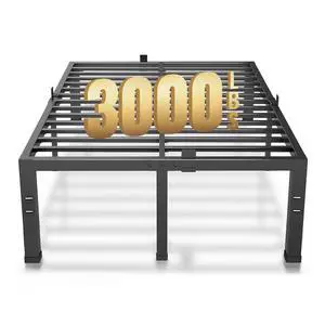 MAF 18 Inch Full Size Bed Frame Metal Platform Black with Mattress Stopper | Heavy Duty Steel Slat Support, No Box Spring Needed, Easy Assembly, Storage Space, Noise Free, Headboard Holes MAF 18 Inch Full Size Bed Frame Metal Platform Black with Mattress Stopper | Heavy Duty Steel Slat Support, No Box Spring Needed, Easy Assembly, Storage Space, Noise Free, Headboard Holes