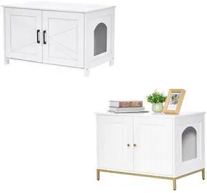 Homhedy Cat Litter Box Enclosure with Barn Door and Modern Style Cat Litter Box Enclosure Homhedy Cat Litter Box Enclosure with Barn Door and Modern Style Cat Litter Box Enclosure