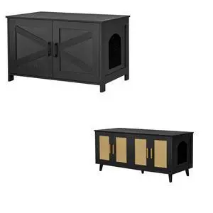 Homhedy Cat Litter Box Enclosure and Boho Cat Litter Box Enclosure for 2 Cats Homhedy Cat Litter Box Enclosure and Boho Cat Litter Box Enclosure for 2 Cats