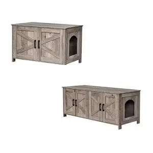 Homhedy 31.5" L Cat Litter Box Enclosure and 47.2L Cat Litter Box Enclosure for 2 Cats Homhedy 31.5" L Cat Litter Box Enclosure and 47.2L Cat Litter Box Enclosure for 2 Cats