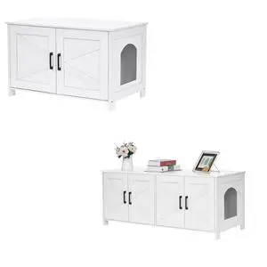 Homhedy 31.5" L Cat Litter Box Enclosure and 47.2L Cat Litter Box Enclosure for 2 Cats Homhedy 31.5" L Cat Litter Box Enclosure and 47.2L Cat Litter Box Enclosure for 2 Cats