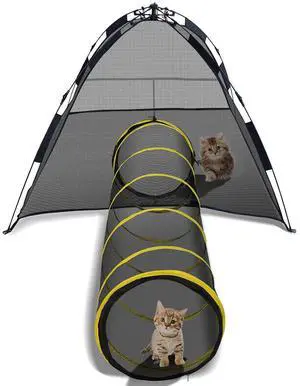 YardGrow Outdoor Cat Enclosures Cat Tent Pop Up Pet Playpen for Cats and Small Animals, with Carry Bag YardGrow Outdoor Cat Enclosures Cat Tent Pop Up Pet Playpen for Cats and Small Animals, with Carry Bag