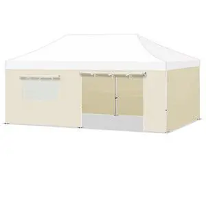 YardGrow Canopy Sidewall for 10'x20' Pop Up Canopy Tent Gazebo Shelter, 4 Pieces, One with Roller Up Mesh Window and Door (Ecru) YardGrow Canopy Sidewall for 10'x20' Pop Up Canopy Tent Gazebo Shelter, 4 Pieces, One with Roller Up Mesh Window and Door (Ecru)
