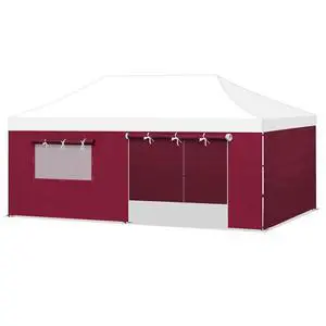YardGrow Canopy Sidewall for 10'x20' Pop Up Canopy Tent Gazebo Shelter, 4 Pieces, One with Roller Up Mesh Window and Door (Burgundy) YardGrow Canopy Sidewall for 10'x20' Pop Up Canopy Tent Gazebo Shelter, 4 Pieces, One with Roller Up Mesh Window and Door (Burgundy)