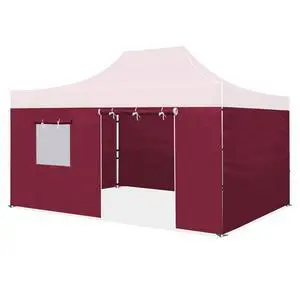 YardGrow Canopy Sidewall for 10'x15' Pop Up Canopy Tent Gazebo Shelter, 4 Pieces, One with Roller Up Mesh Window and Door (Burgundy) YardGrow Canopy Sidewall for 10'x15' Pop Up Canopy Tent Gazebo Shelter, 4 Pieces, One with Roller Up Mesh Window and Door (Burgundy)