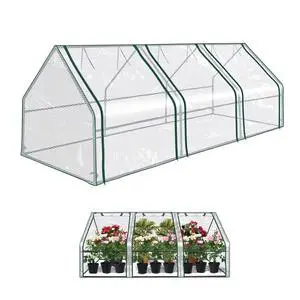 Yardgrow Portable Mini Greenhouse Gardening Flower House Plants Yard Hot Herb (PE Cover) (7.9'X3'X3' H) Yardgrow Portable Mini Greenhouse Gardening Flower House Plants Yard Hot Herb (PE Cover) (7.9'X3'X3' H)
