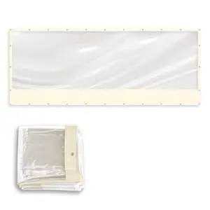 YardGrow 20'x8' Heavy Duty Clear Tarp Curtain Waterproof Clear PVC Tarp Patio Panel with Grommets for Indoor/Outdoor (Ecru) YardGrow 20'x8' Heavy Duty Clear Tarp Curtain Waterproof Clear PVC Tarp Patio Panel with Grommets for Indoor/Outdoor (Ecru)