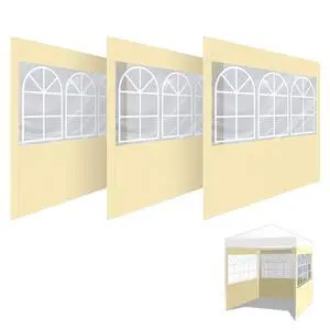 YardGrow 3-Pack Sidewall Gazebo Pop Up Tent Sidewall Canopy with Window YardGrow 3-Pack Sidewall Gazebo Pop Up Tent Sidewall Canopy with Window
