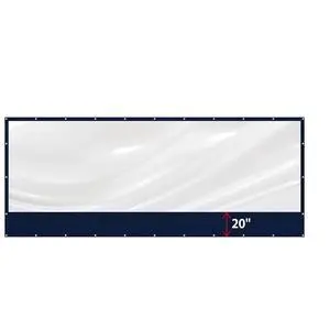 YardGrow 20'x8' Heavy Duty Clear Tarp Curtain Waterproof Clear PVC Tarp Patio Panel with Grommets for Indoor/Outdoor (Blue) YardGrow 20'x8' Heavy Duty Clear Tarp Curtain Waterproof Clear PVC Tarp Patio Panel with Grommets for Indoor/Outdoor (Blue)