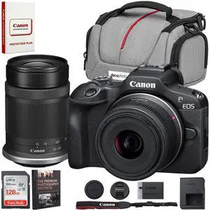 Canon EOS R100 Mirrorless Camera Two-Lens Bundle | RF-S 18-45mm + RF-S 55-210mm is STM | USA Warranty, Authorized Dealer | Sandisk 128GB Memory Card, Camera Bag & Photography Guide Canon EOS R100 Mirrorless Camera Two-Lens Bundle | RF-S 18-45mm + RF-S 55-210mm is STM | USA Warranty, Authorized Dealer | Sandisk 128GB Memory Card, Camera Bag & Photography Guide