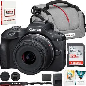 Canon EOS R100 Mirrorless Camera with RF-S 18-45mm is STM Lens | USA Warranty, Authorized Dealer | Bundle with Sandisk 128GB Memory Card, Camera Bag & Photo Editing Software Canon EOS R100 Mirrorless Camera with RF-S 18-45mm is STM Lens | USA Warranty, Authorized Dealer | Bundle with Sandisk 128GB Memory Card, Camera Bag & Photo Editing Software