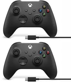 Microsoft Xbox Wireless Controller w/USB-C Cable for PC, Carbon Black, 1V8-00001 (2-Pack) Microsoft Xbox Wireless Controller w/USB-C Cable for PC, Carbon Black, 1V8-00001 (2-Pack)