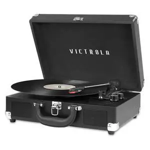 Victrola Journey - Bluetooth Suitcase Record Player - Black | Built-in stereo speakers, 3-speed turntable plays 7", 10" and 12" records, Bluetooth streaming, headphone jack Victrola Journey - Bluetooth Suitcase Record Player - Black | Built-in stereo speakers, 3-speed turntable plays 7", 10" and 12" records, Bluetooth streaming, headphone jack
