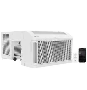 GE Profile ClearView Inverter Window Air Conditioner Unit, 12,200 BTU, Energy Efficient Cooling up to 550 sq ft., Ultra Quiet, SMART Home Capable, Includes Remote, White GE Profile ClearView Inverter Window Air Conditioner Unit, 12,200 BTU, Energy Efficient Cooling up to 550 sq ft., Ultra Quiet, SMART Home Capable, Includes Remote, White