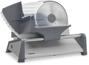 Cuisinart Kitchen Pro Food Slicer, Meat Slicer with Slice Control Knob Adjusts from 1/32" to 1/2" to Slice Bread, Roasts, and Firm Cheeses, Removable 7.5" Stainless Steel Cutting Blade, FS-75, Gray Cuisinart Kitchen Pro Food Slicer, Meat Slicer with Slice Control Knob Adjusts from 1/32" to 1/2" to Slice Bread, Roasts, and Firm Cheeses, Removable 7.5" Stainless Steel Cutting Blade, FS-75, Gray