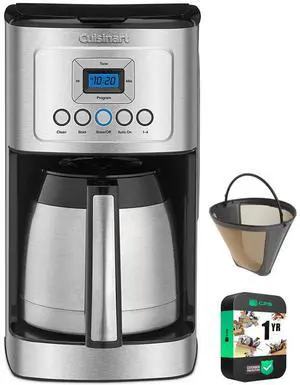 Cuisinart 12 Cup Programmable Stainless Steel Thermal Coffee Maker with Thermal Carafe (DCC-1850 /DCC-3400) Bundle Including Permanent Filter and 1 YR CPS Enhanced Protection Pack Cuisinart 12 Cup Programmable Stainless Steel Thermal Coffee Maker with Thermal Carafe (DCC-1850 /DCC-3400) Bundle Including Permanent Filter and 1 YR CPS Enhanced Protection Pack