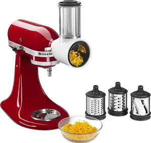 KitchenAid KSMVSA Fresh Prep Slicer and Shredder Attachment | Fits all Kitchenaid Stand Mixers, 3 blades for Slicing and Shredding, 2-in-1 Feed Tube, Storage Case, Dishwasher-safe KitchenAid KSMVSA Fresh Prep Slicer and Shredder Attachment | Fits all Kitchenaid Stand Mixers, 3 blades for Slicing and Shredding, 2-in-1 Feed Tube, Storage Case, Dishwasher-safe