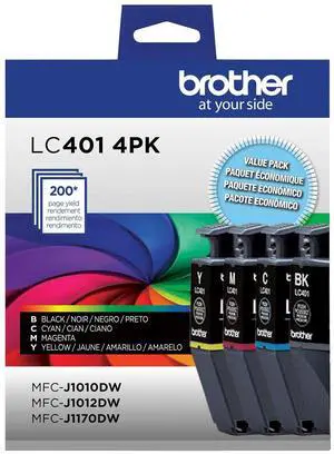 Brother Genuine LC4014PKS Standard Yield 4-Pack Ink Cartridges Includes 1 Cartridge Each of Black, Cyan, Magenta and Yellow Brother Genuine LC4014PKS Standard Yield 4-Pack Ink Cartridges Includes 1 Cartridge Each of Black, Cyan, Magenta and Yellow