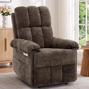 Korser Power Recliner Chair, Electric Recliners for Adults, Small Recliners for Small Spaces, Upholstered Recliner with USB & Type-C Charging Ports, Nursery Chair for Living Room, Chenille, Brown Korser Power Recliner Chair, Electric Recliners for Adults, Small Recliners for Small Spaces, Upholstered Recliner with USB & Type-C Charging Ports, Nursery Chair for Living Room, Chenille, Brown