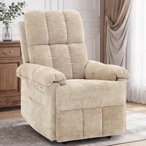 Korser Power Recliner Chair, Electric Recliners for Adults, Small Recliners for Small Spaces, Upholstered Recliner with USB & Type-C Charging Ports, Nursery Chair for Living Room, Chenille, Khaki Korser Power Recliner Chair, Electric Recliners for Adults, Small Recliners for Small Spaces, Upholstered Recliner with USB & Type-C Charging Ports, Nursery Chair for Living Room, Chenille, Khaki