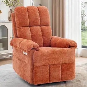 Korser Power Recliner Chair, Electric Recliners for Adults, Small Recliners for Small Spaces, Upholstered Recliner with USB & Type-C Charging Ports, Nursery Chair for Living Room, Chenille, Orange Korser Power Recliner Chair, Electric Recliners for Adults, Small Recliners for Small Spaces, Upholstered Recliner with USB & Type-C Charging Ports, Nursery Chair for Living Room, Chenille, Orange
