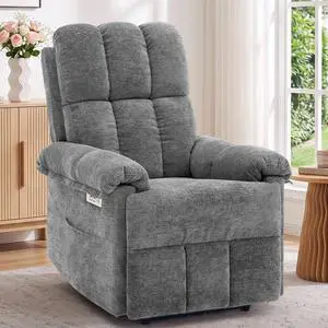 Korser Power Recliner Chair, Electric Recliners for Adults, Small Recliners for Small Spaces, Upholstered Recliner with USB & Type-C Charging Ports, Nursery Chair for Living Room, Chenille, Grey Korser Power Recliner Chair, Electric Recliners for Adults, Small Recliners for Small Spaces, Upholstered Recliner with USB & Type-C Charging Ports, Nursery Chair for Living Room, Chenille, Grey