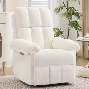 Korser Power Recliner Chair, Electric Recliners for Adults, Small Recliners for Small Spaces, Upholstered Recliner with USB & Type-C Charging Ports, Nursery Chair for Living Room, Chenille, Beige Korser Power Recliner Chair, Electric Recliners for Adults, Small Recliners for Small Spaces, Upholstered Recliner with USB & Type-C Charging Ports, Nursery Chair for Living Room, Chenille, Beige