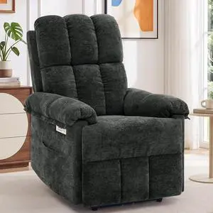 Korser Power Recliner Chair, Electric Recliners for Adults, Small Recliners for Small Spaces, Upholstered Recliner with USB & Type-C Charging Ports, Nursery Chair for Living Room, Chenille, Black Korser Power Recliner Chair, Electric Recliners for Adults, Small Recliners for Small Spaces, Upholstered Recliner with USB & Type-C Charging Ports, Nursery Chair for Living Room, Chenille, Black