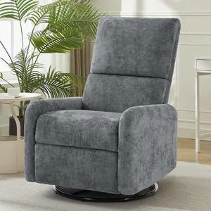 Korser 360° Rocking Chair, Nursery Rocker Chair with Side Pockets, Glider Nursing Chair with Steel Structure Base, Small Chair for Small Spaces, Chenille Swivel Accent Chairs for Living Room, Nursing Korser 360° Rocking Chair, Nursery Rocker Chair with Side Pockets, Glider Nursing Chair with Steel Structure Base, Small Chair for Small Spaces, Chenille Swivel Accent Chairs for Living Room, Nursing