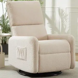 Korser Recliner Chair, Nursery Rocker Chair with Side Pockets, Small Recliners for Small Spaces, Swivel Rocker Recliner Chair for Adults, Sherpa Swivel Accent Chairs for Living Room, Nursing Korser Recliner Chair, Nursery Rocker Chair with Side Pockets, Small Recliners for Small Spaces, Swivel Rocker Recliner Chair for Adults, Sherpa Swivel Accent Chairs for Living Room, Nursing