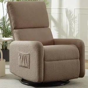 Korser Recliner Chair, Nursery Rocker Chair with Side Pockets, Small Recliners for Small Spaces, Swivel Rocker Recliner Chair for Adults, Sherpa Swivel Accent Chairs for Living Room, Nursing Korser Recliner Chair, Nursery Rocker Chair with Side Pockets, Small Recliners for Small Spaces, Swivel Rocker Recliner Chair for Adults, Sherpa Swivel Accent Chairs for Living Room, Nursing