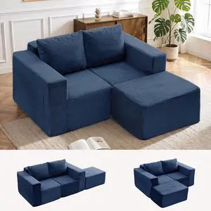 Korser Sectional Couches for Living Room, Boneless Couch with Ottoman, Comfy Fluffy Cloud Couch with Deep Seat, Modular Sectional Sofa with Side Pockets, No Assembly L Shaped Couch, Corduroy Korser Sectional Couches for Living Room, Boneless Couch with Ottoman, Comfy Fluffy Cloud Couch with Deep Seat, Modular Sectional Sofa with Side Pockets, No Assembly L Shaped Couch, Corduroy