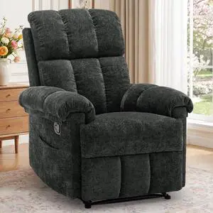 Korser Recliner Chair, Living Room Recliner Chairs for Adults, Small Recliners for Small Spaces, Manual Recliner with Side Pockets, Upholstered Modern Nursery Chair for Living Room, Chenille, Black Korser Recliner Chair, Living Room Recliner Chairs for Adults, Small Recliners for Small Spaces, Manual Recliner with Side Pockets, Upholstered Modern Nursery Chair for Living Room, Chenille, Black