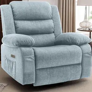 Korser Power Recliner Chair, Electric Rocker Recliner with Massage and Heat, 270° Swivel Glider, Oversized Wide Seat with USB Port, Cashmere Nursery Chair for Living Room, Pewter Korser Power Recliner Chair, Electric Rocker Recliner with Massage and Heat, 270° Swivel Glider, Oversized Wide Seat with USB Port, Cashmere Nursery Chair for Living Room, Pewter