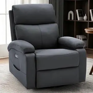 Korser Power Swivel Rocker Recliner Chair, Electric Glider Rocking Chair Nursery with Massage & Heat, PU Leather Nursery Rocking Chairs with USB & Type-C Ports for Living Room, Bedroom, Nursery, Black Korser Power Swivel Rocker Recliner Chair, Electric Glider Rocking Chair Nursery with Massage & Heat, PU Leather Nursery Rocking Chairs with USB & Type-C Ports for Living Room, Bedroom, Nursery, Black