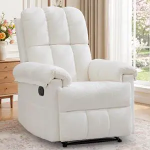 Korser Recliner Chair, Living Room Recliner Chairs for Adults, Small Recliners for Small Spaces, Manual Recliner with Side Pockets, Upholstered Modern Nursery Chair for Living Room, Chenille, Beige Korser Recliner Chair, Living Room Recliner Chairs for Adults, Small Recliners for Small Spaces, Manual Recliner with Side Pockets, Upholstered Modern Nursery Chair for Living Room, Chenille, Beige