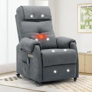 Korser Power Recliner Chair for Adults, Recliner for Small Spaces with Rollers, Electric Chair with Massage and Heat, USB and Type-C Charge Port, Fabric Recliner Chair for Living Room, Bedroom Korser Power Recliner Chair for Adults, Recliner for Small Spaces with Rollers, Electric Chair with Massage and Heat, USB and Type-C Charge Port, Fabric Recliner Chair for Living Room, Bedroom