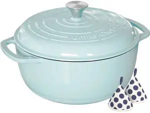 Umite Chef 6QT Enameled Cast Iron Dutch Oven with Lid, Versatile Heavy-Duty Cookware Pot for Baking Bread, Braising, Soups & Stews, Oven & Stovetop Safe with Heat Resistant GlovesBlue Umite Chef 6QT Enameled Cast Iron Dutch Oven with Lid, Versatile Heavy-Duty Cookware Pot for Baking Bread, Braising, Soups & Stews, Oven & Stovetop Safe with Heat Resistant GlovesBlue