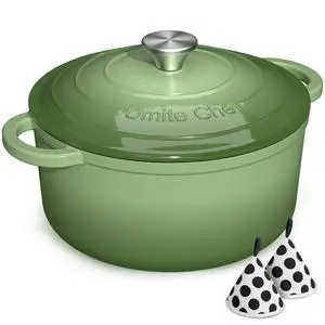 Umite Chef Enameled Cast Iron Dutch Oven-7QT Pot with Lid Cookbook & Cotton, Heavy-Duty Cookware for for Bread Baking, Braising, Stews, Marinate, Cook(Sage Green) Umite Chef Enameled Cast Iron Dutch Oven-7QT Pot with Lid Cookbook & Cotton, Heavy-Duty Cookware for for Bread Baking, Braising, Stews, Marinate, Cook(Sage Green)